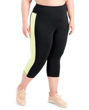 Ideology Plus Size Colorblocked Capri Leggings Created for Macy's