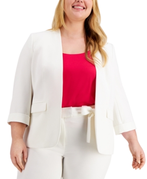 Bar Iii Plus Size 3/4-Sleeve Blazer Created for Macy's