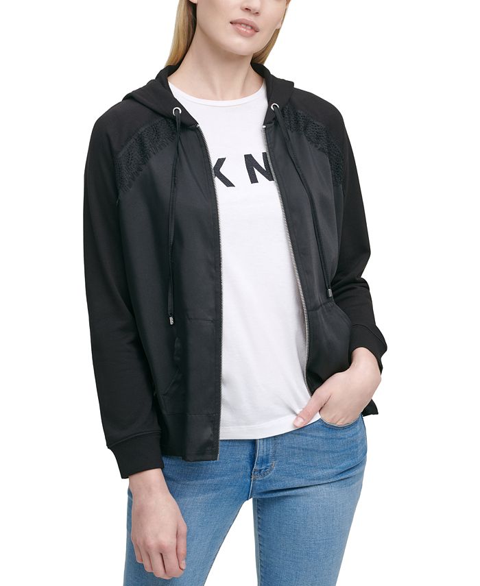 DKNY MixedMedia Hooded Jacket Macy's