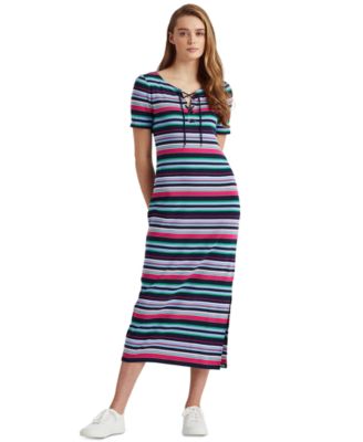 ralph lauren striped midi dress