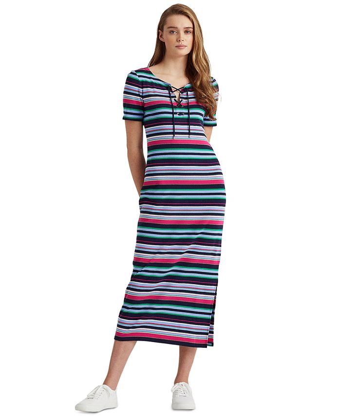Lauren Ralph Lauren Striped Midi Dress & Reviews - Dresses - Women - Macy's