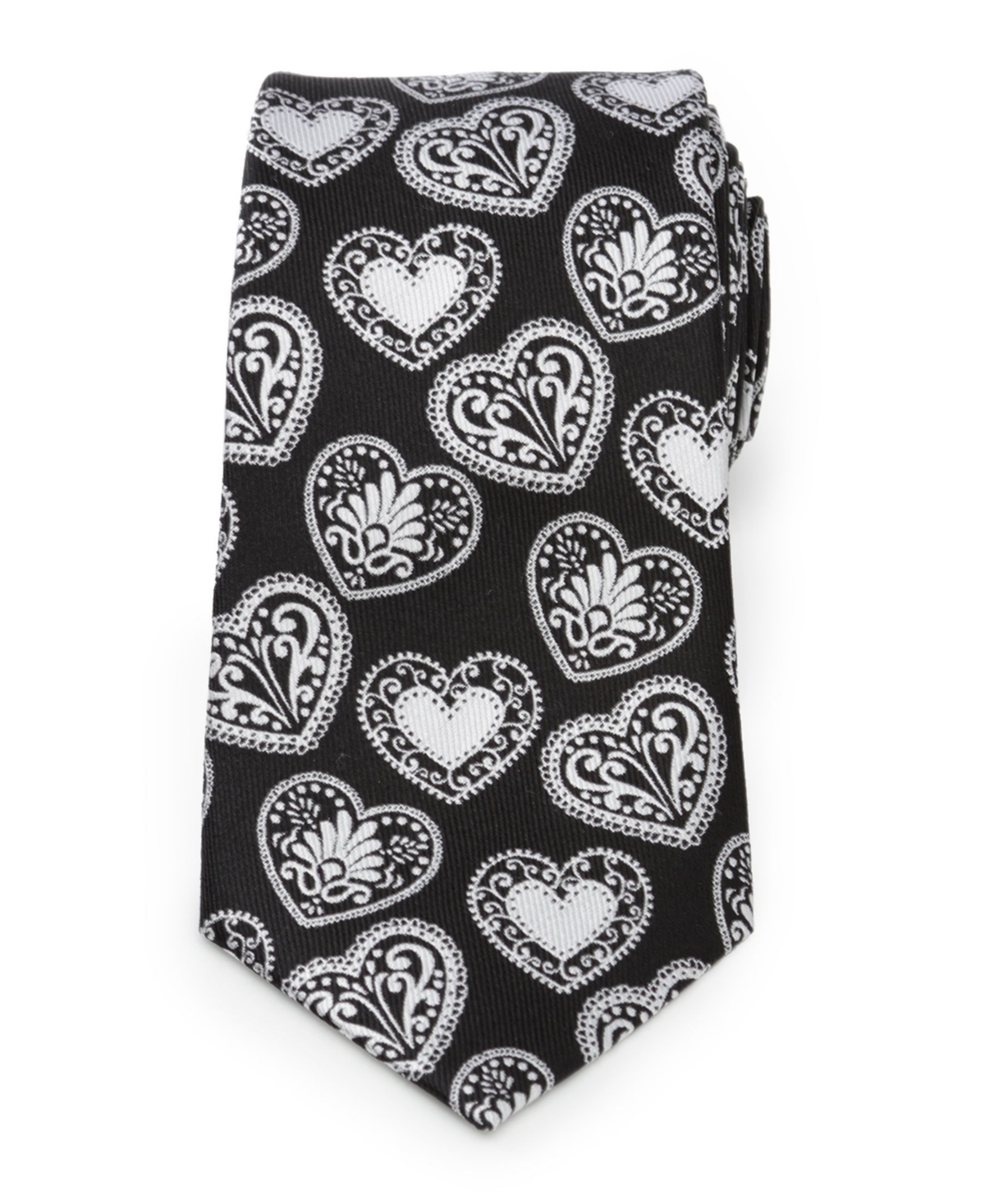 Cufflinks, Inc Men's Paisley Heart Tie In Black,white