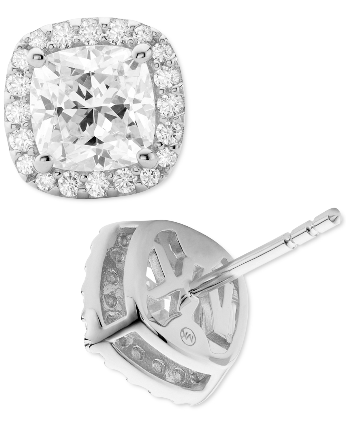 Michael Kors Cushion Cut Halo Stud Earrings In Gold