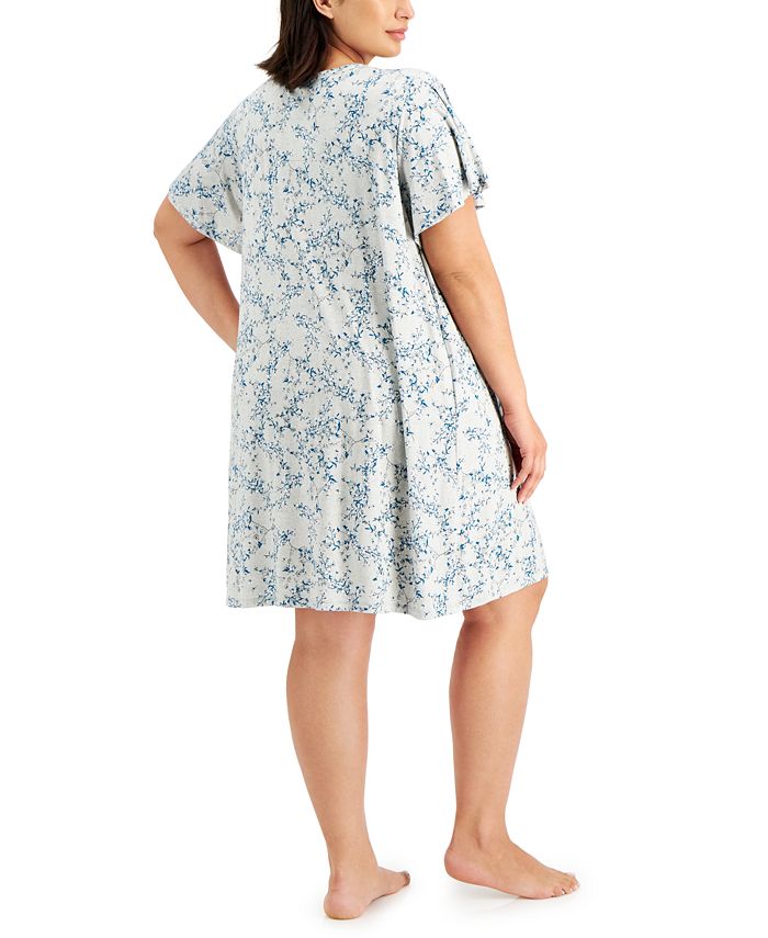Charter Club Plus Size Pleated Front Nightgown, Created for Macy's - Macy's