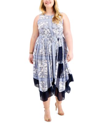 Michael Kors - Plus Size Paisley-Print Belted Maxi Dress