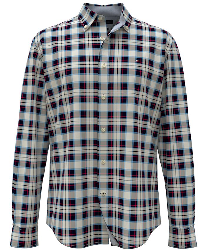 Tommy Hilfiger Men's Ogilvie Classic-Fit TH Flex Stretch Tartan Shirt ...