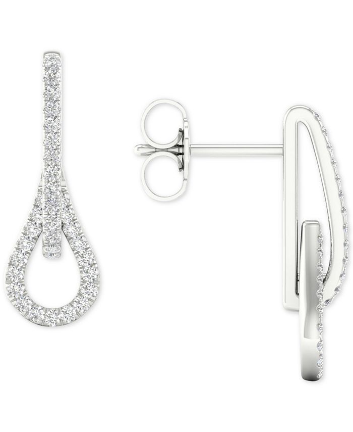 Macy's Diamond Drop Earrings ( 1/4 ct. t.w.) in Sterling Silver Macy's