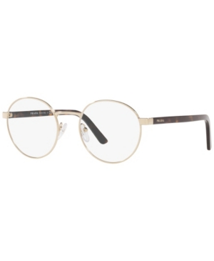 Prada Pr 52xv Women's Round Eyeglasses In Gold-tone