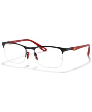 Ray Ban Scuderia Ferrari Rx8416m Men's Square Eyeglasses In Black