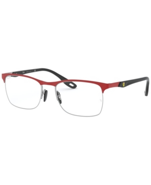 Ray Ban Scuderia Ferrari Rx8416m Men's Square Eyeglasses In Matte Red