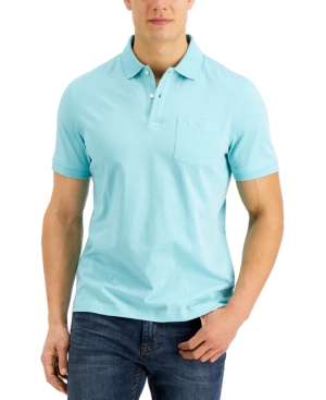 Club Room Men's Solid Jersey Polo with Pocket Created for Macy's