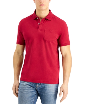 Club Room Men's Solid Jersey Polo with Pocket Created for Macy's
