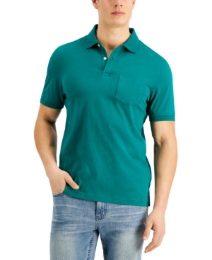 Club Room Men's Solid Jersey Polo with Pocket Created for Macy's