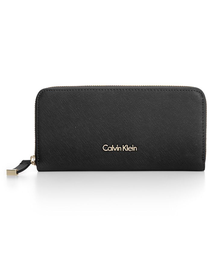 Calvin Klein Saffiano Zip Around Wallet & Reviews - Handbags ...