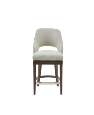 Madison Park Jillian 26"H Upholstered Open Back Rectangle 360 Degree Swivel Counter Stool