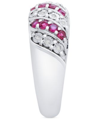 Sapphire (3/8 ct. t.w.) & Diamond (1/20 ct. t.w.) Statement Ring in Sterling Silver (Also in Ruby & Emerald)