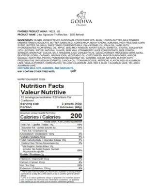 Godiva Signature Truffles Gift Box, 24 Piece