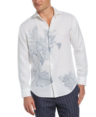 Cubavera - Men's Reverse Tropical Print Shirt