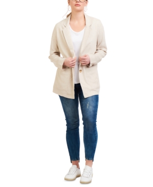 Black Tape Light Linen-Blend Blazer