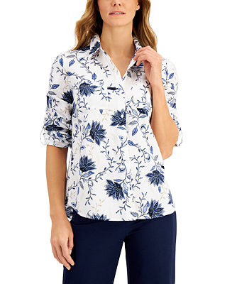 Charter Club Floral-Print Shirt, Created for Macy's - Macy's