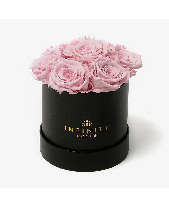Infinity Roses Round Box of 7 Pink Real Roses Preserved To Last Over A Year Macy's