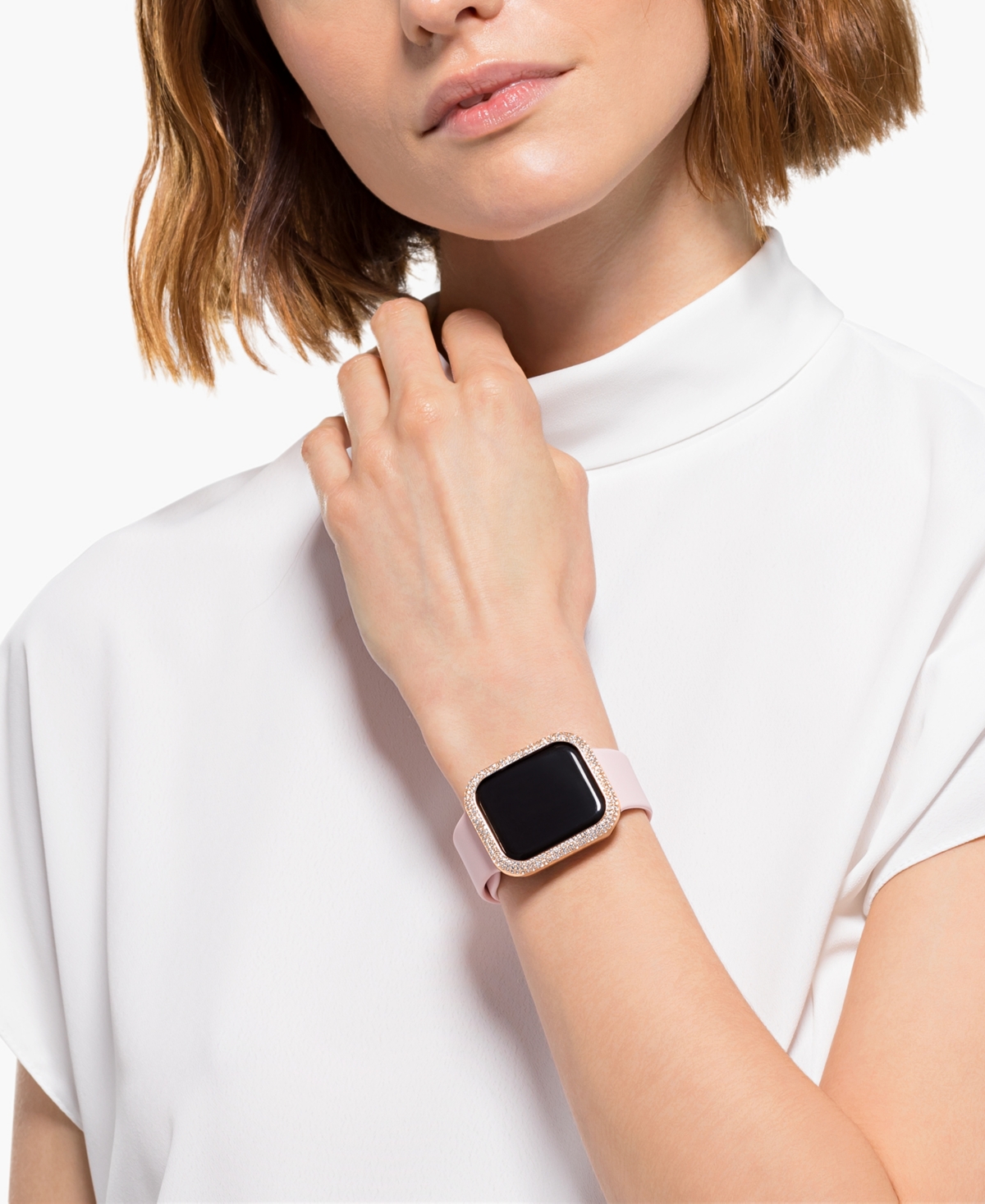 Swarovski Sparkling Crystal Apple Watch Case 40mm Pink Smart Closet