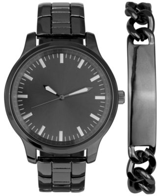 Photo 1 of INC International Concepts Men's Gunmetal-Tone Bracelet Watch 45mm Gift Set,