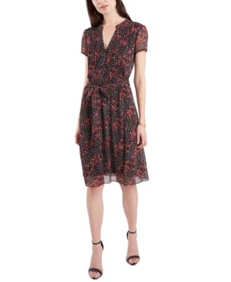 MSK Petite Chiffon Pin-Tucked 
