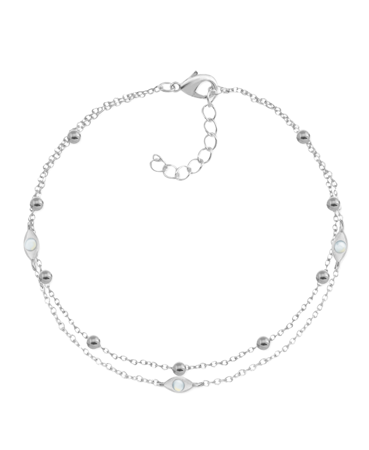 Two-Row Charm Anklet in Gold-Plate - Silver