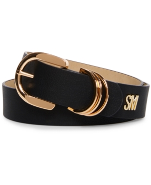 Steve Madden Multi D-ring Keeper Belt In Black