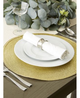 Metallic Round Woven Polypropylene Placemat, Set of 6