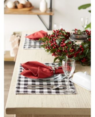 Christmas Buffalo Check with Embroidery Placemat, Set of 6