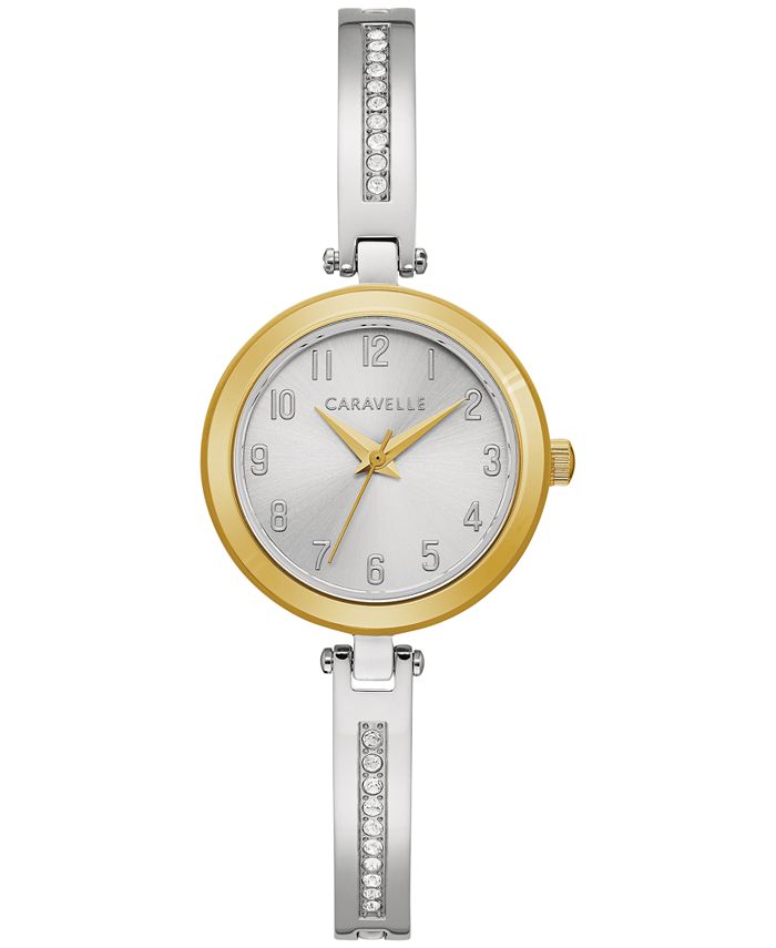 Caravelle Women s Stainless Steel Crystal Bangle Bracelet Watch