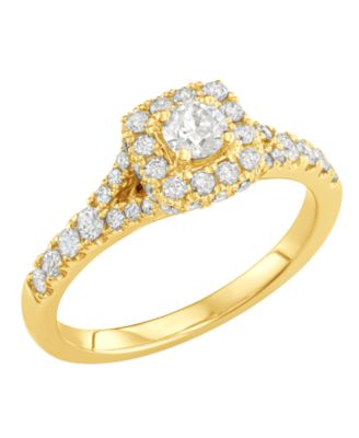 Diamond Halo Bridal Set (1 ct. t.w.) in 14k Yellow or White Gold