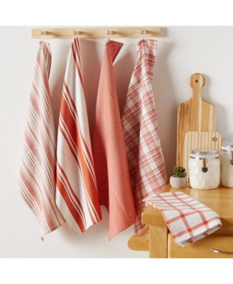 Asst Spice Woven Dishtowels, Set of 5