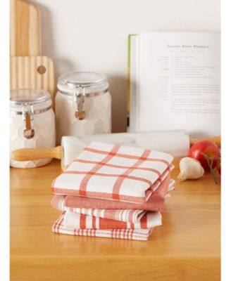 Asst Spice Woven Dishtowels, Set of 5