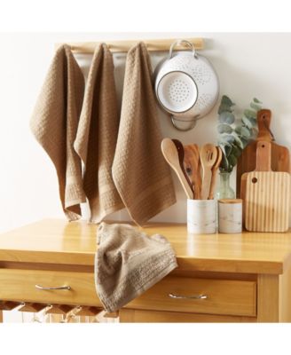 Solid Waffle Terry Dishtowel, Set of 4