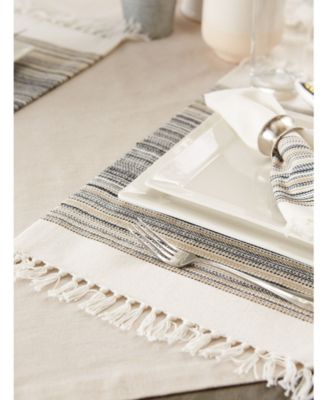 Fringed Stripe Table Toppers, 13" x 20", Set of 6