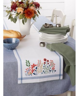 Flower Garden Embellished Table Runner, 14" x 72"