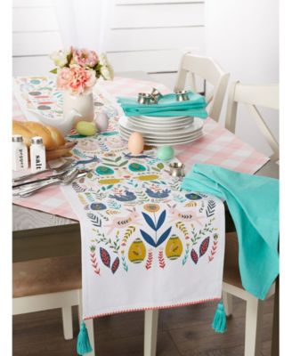 Easter Garden Embellished Table Runner, 14" x 108"