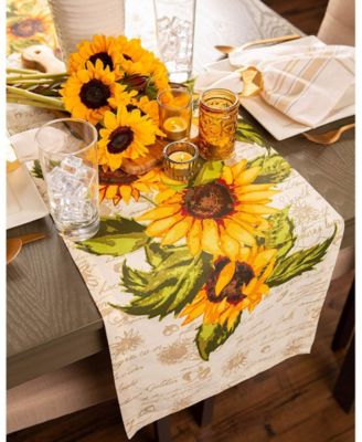 Rustic Sunflowers Printed Table Runner, 14" x 108"