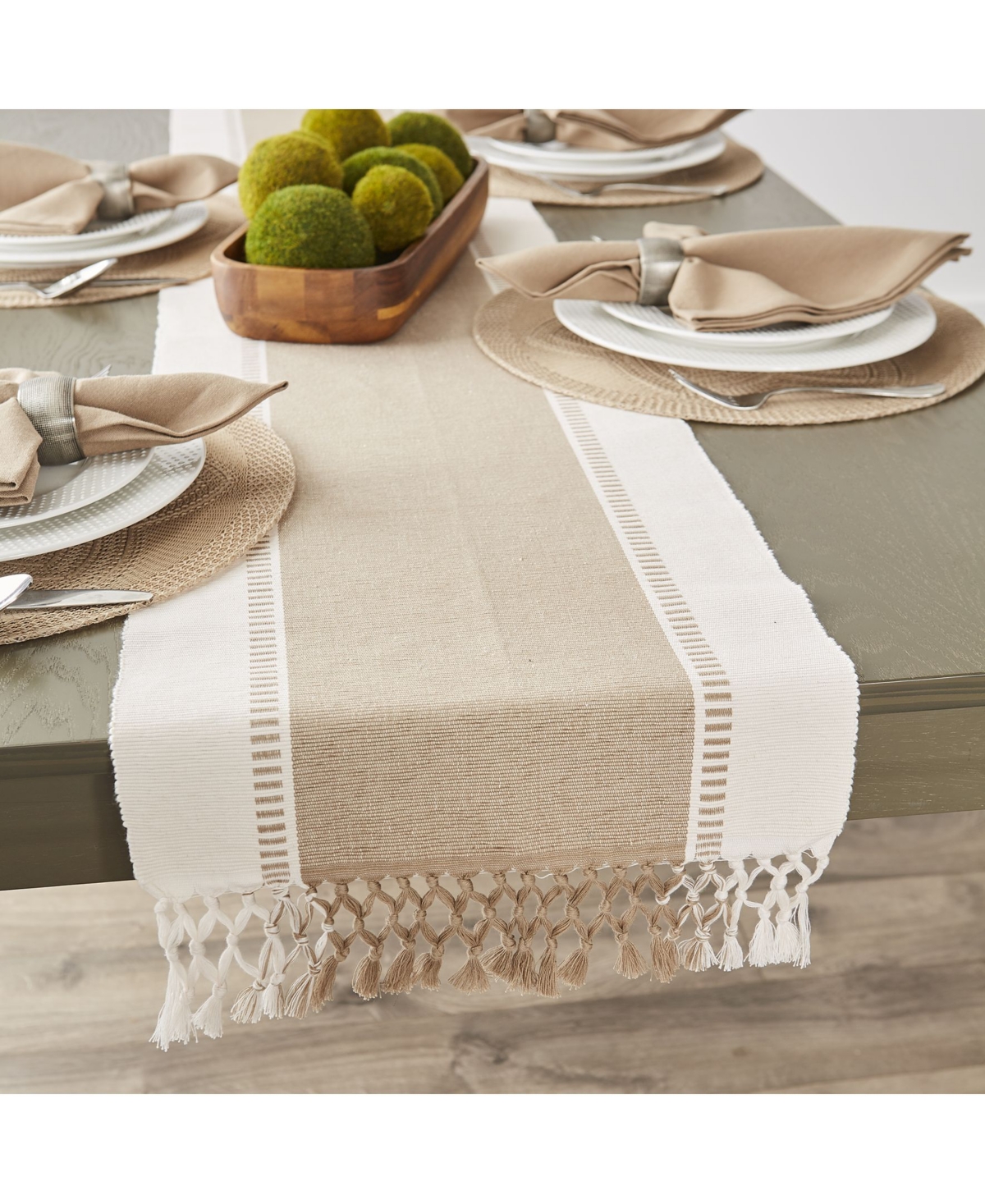 Design Imports Dobby Stripe Table Runner, 13" x 108"