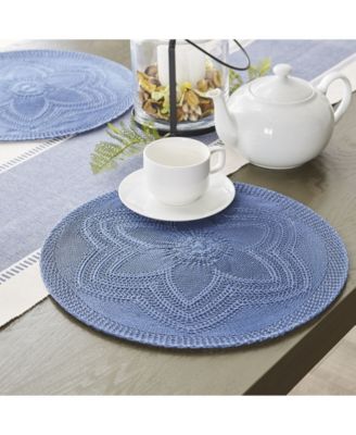 Floral Woven Round Placemat, Set of 6