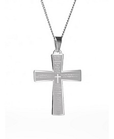 Men's Lords Prayer Cross Pendant Necklace