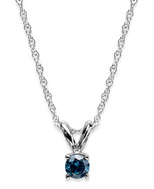 10k White Gold Blue Diamond Pendant Necklace (1/6 ct. t.w.)