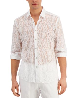 INC International Concepts - Men's Botanical Lace Shirt, Created for Macy's