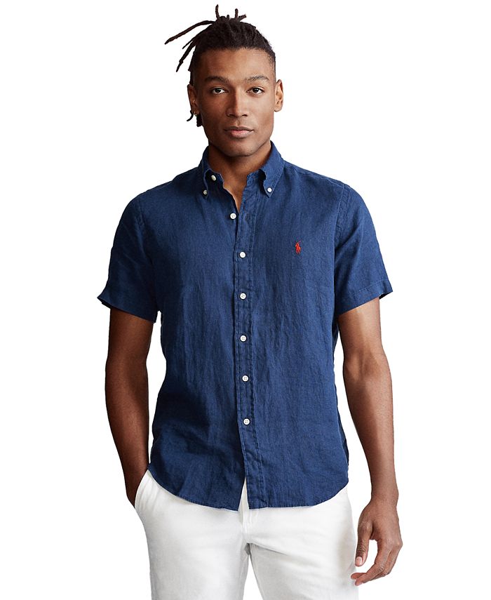 acquaintance Grounds problem Polo Ralph Lauren Men's Short-Sleeve Linen Button-Up & Reviews - Casual  Button-Down Shirts - Men - Macy's