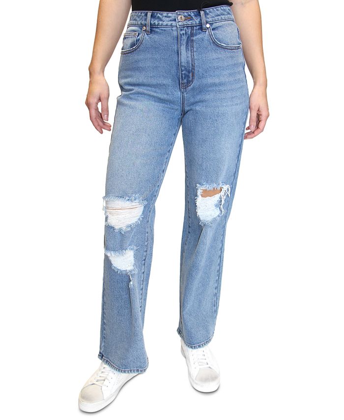 Almost Famous Juniors' Distressed Straight-Leg Jeans & Reviews - Jeans ...