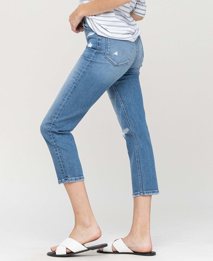 VERVET Women's Super High Rise Cropped Slim Straight Jeans & Reviews