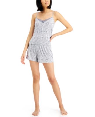 Up All Night Heavenly Soft Lace-Trim Cami & Shorts Pajama Set, Created for Macy's